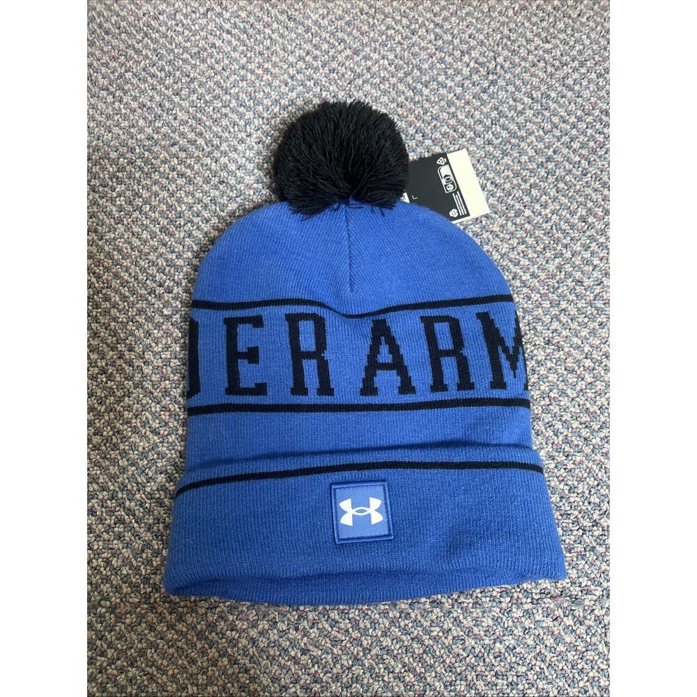 Under Armor Unisex Beanie Pom Cuffed Blue Adult Unisex OSFM